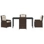 Conjunto de Comedor de Jardín 5 pcs Marrón ratán sintético