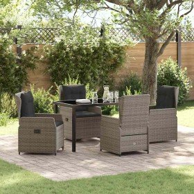 Conjunto de Comedor de Jardín 5 pcs Gris ratán sintético
