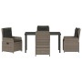 Conjunto de Comedor de Jardín 5 pcs Gris ratán sintético