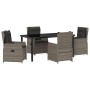 Conjunto de Comedor de Jardín 5 pcs Gris ratán sintético