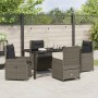 Conjunto de Comedor de Jardín 5 pcs Gris ratán sintético