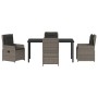 Conjunto de Comedor de Jardín 5 pcs Gris ratán sintético