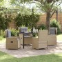 Conjunto de Comedor de Jardín 5 pcs Beige ratán sintético