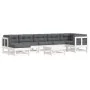 Garden furniture set 8 pieces and white solid wood cushions by vidaXL, Garden sets - Ref: Foro24-3185844, Price: 692,56 €, Di...