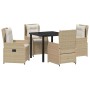 Conjunto de Comedor de Jardín 5 pcs Beige ratán sintético en Conjuntos de jardín | Comprar online en Foro24