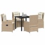 Conjunto de Comedor de Jardín 5 pcs Beige ratán sintético en Conjuntos de jardín | Comprar online en Foro24