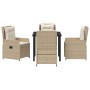 Conjunto de Comedor de Jardín 5 pcs Beige ratán sintético en Conjuntos de jardín | Comprar online en Foro24
