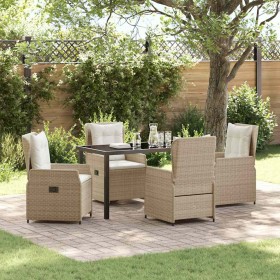 Conjunto de Comedor de Jardín 5 pcs Beige ratán sintético Conjunto de Comedor de Jardín 5 pcs Beige ratán sintético