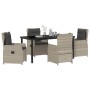 Conjunto de Comedor de Jardín 5 pcs Gris Claro ratán sintético