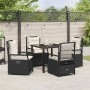 Conjunto de Comedor de Jardín 5 pcs Negro ratán sintético