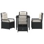 Conjunto de Comedor de Jardín 5 pcs Negro ratán sintético
