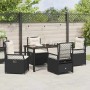 Conjunto de Comedor de Jardín 5 pcs Negro ratán sintético
