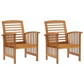 Sillas de jardín 2 unidades madera maciza de acacia de vidaXL, Sillas de jardín - Ref: Foro24-310256, Precio: 154,21 €, Descu...
