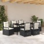 Conjunto de Comedor de Jardín 7 pcs Negro ratán sintético