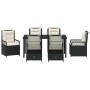 Conjunto de Comedor de Jardín 7 pcs Negro ratán sintético