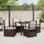 Conjunto de Comedor de Jardín 5 pcs Marrón ratán sintético