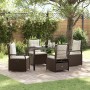 Conjunto de Comedor de Jardín 5 pcs Marrón ratán sintético