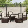 Conjunto de Comedor de Jardín 5 pcs Marrón ratán sintético