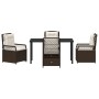 Conjunto de Comedor de Jardín 5 pcs Marrón ratán sintético