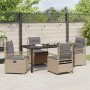 Conjunto de Comedor de Jardín 5 pcs Beige ratán sintético