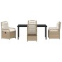Conjunto de Comedor de Jardín 5 pcs Beige ratán sintético