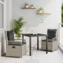 Conjunto de Comedor de Jardín 3 pcs Gris Claro ratán sintético