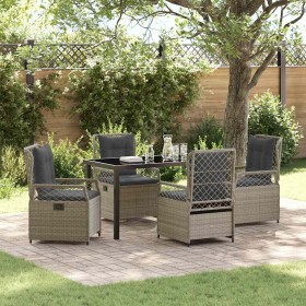 Conjunto de Comedor de Jardín 5 pcs Gris Claro ratán sintético
