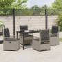 Conjunto de Comedor de Jardín 5 pcs Gris Claro ratán sintético
