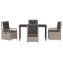 Conjunto de Comedor de Jardín 5 pcs Gris Claro ratán sintético