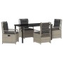 Conjunto de Comedor de Jardín 5 pcs Gris Claro ratán sintético