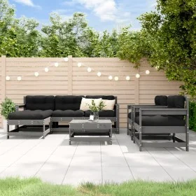 Garden furniture set 7 pieces and gray solid wood cushions by vidaXL, Garden sets - Ref: Foro24-3185831, Price: 646,75 €, Dis...