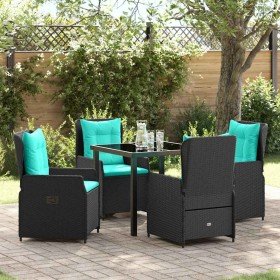 Conjunto de Comedor de Jardín 5 pcs Negro Poliratán
