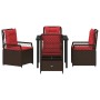 Conjunto de Comedor de Jardín 5 pcs Marrón ratán sintético