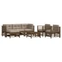 Garden furniture set 7 pieces and cushions solid brown honey wood by vidaXL, Garden sets - Ref: Foro24-3185839, Price: 728,60...