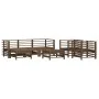 Garden furniture set 7 pieces and cushions solid brown honey wood by vidaXL, Garden sets - Ref: Foro24-3185839, Price: 728,60...