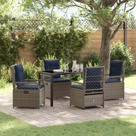 Conjunto de Comedor de Jardín 5 pcs Gris ratán sintético