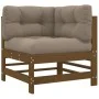 Garden furniture set 7 pieces and cushions solid brown honey wood by vidaXL, Garden sets - Ref: Foro24-3185839, Price: 728,60...