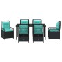 Conjunto de Comedor de Jardín 7 pcs Negro ratán sintético