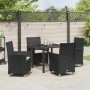 Conjunto de Comedor de Jardín 5 pcs Negro ratán sintético