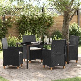 Conjunto de Comedor de Jardín 5 pcs Negro ratán sintético Conjunto de Comedor de Jardín 5 pcs Negro ratán sintético