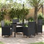 Conjunto de Comedor de Jardín 5 pcs Negro ratán sintético