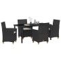 Conjunto de Comedor de Jardín 5 pcs Negro ratán sintético