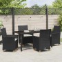 Conjunto de Comedor de Jardín 5 pcs Negro ratán sintético