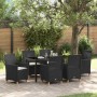 Conjunto de Comedor de Jardín 7 pcs Negro ratán sintético