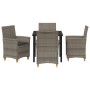 Conjunto de Comedor de Jardín 5 pcs Gris ratán sintético