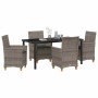 Conjunto de Comedor de Jardín 5 pcs Gris ratán sintético en Conjuntos de jardín | Comprar online en Foro24