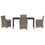 Conjunto de Comedor de Jardín 5 pcs Gris ratán sintético