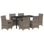 Conjunto de Comedor de Jardín 7 pcs Gris ratán sintético