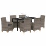Conjunto de Comedor de Jardín 7 pcs Gris ratán sintético