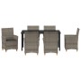Conjunto de Comedor de Jardín 7 pcs Gris ratán sintético